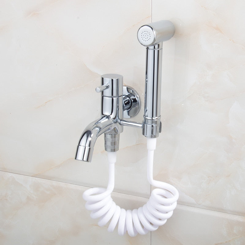 1 Set Bidet Faucets Brass Bathroom Shower Tap Bidet Toilet Sprayer Bidet Toilet Washer Mixer Muslim Shower Ducha Higienica