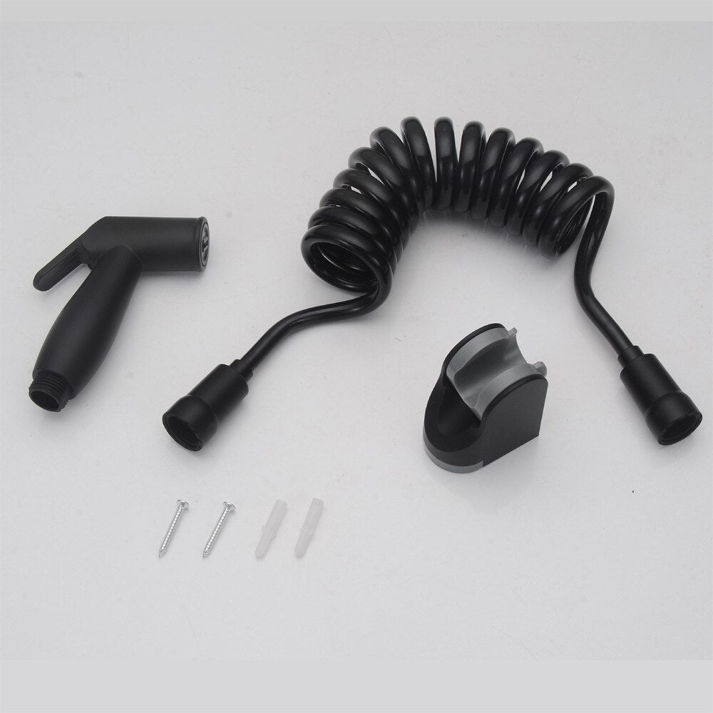 1 set Black Handheld Bidet Toilet Sprayer ABS Hygiene Sprayer Set Baby Diaper Cloth Sprayers Bidet With Hose and Holder