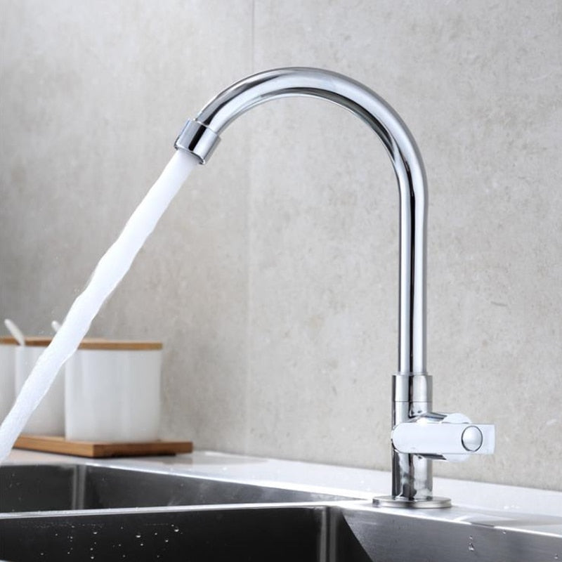 1PC 360 Degree Rotation Kitchen Water Tap G1/2' Home Kitchen Single Cold Water Tap Kitchen Sink Water Faucet