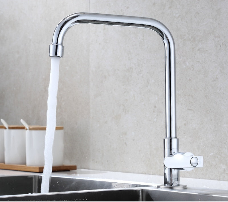 1PC 360 Degree Rotation Kitchen Water Tap G1/2' Home Kitchen Single Cold Water Tap Kitchen Sink Water Faucet