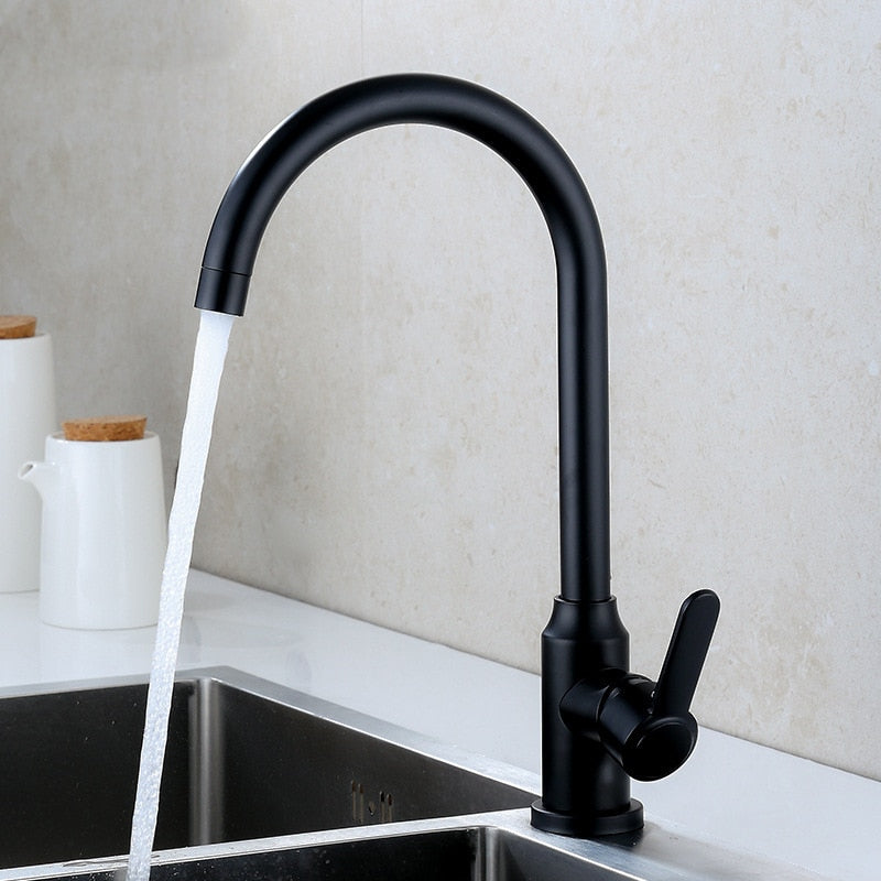 304 Stainless Steel Matte Black Kitchen Faucet Hot And Cold Water Mixer Faucet For Kitchen Water Faucet Kitchen Taps