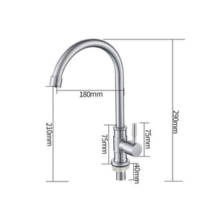 304 stainless steel Single Handle Single Hole Kitchen Faucet Single Cold Sink Tap Kitchen Faucet With One Hose