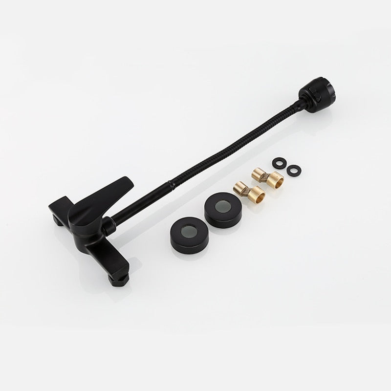 Black Brass Pot Filler Tap Wall Mounted Kitchen Faucet Cold and Hot Single Hole Tap Rotate Tap