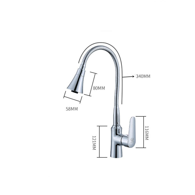 Brass Chrome Kitchen Mixer Cold and Hot Kitchen Tap Single Lever Hole Pull Down Water Tap Kitchen Faucet Torneira Cozinha