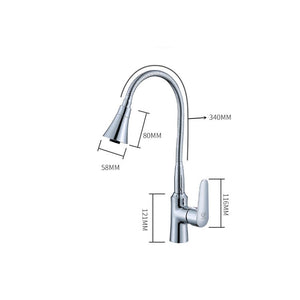 Brass Chrome Kitchen Mixer Cold and Hot Kitchen Tap Single Lever Hole Pull Down Water Tap Kitchen Faucet Torneira Cozinha