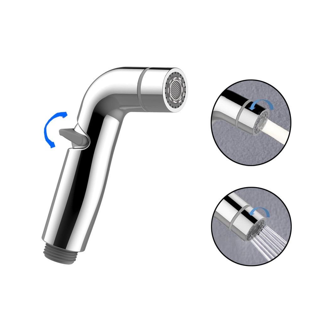 Handheld Bidet Sprayer Bathroom Chrome Plated ABS Shattaf Toilet Bidet Faucet Wall Mount Shower Spray Head regadera para ducha