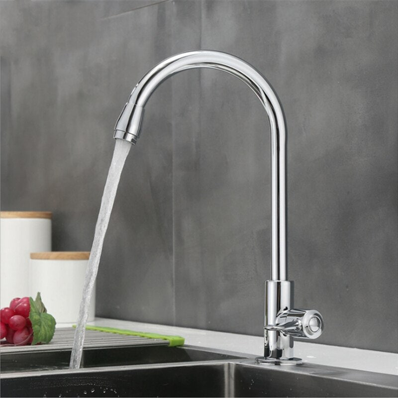 Kitchen Faucet 304 stainless steel Chrome Single Handle Single Hole Kitchen Faucet Single Cold Sink Tap