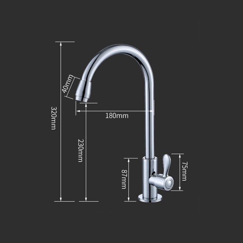 Kitchen Faucet 304 stainless steel Chrome Single Handle Single Hole Kitchen Faucet Single Cold Sink Tap