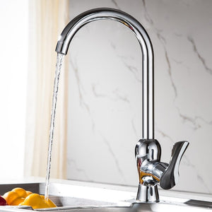 Kitchen Faucet 360 Rotate Kitchen Sink Tap Classic Smooth Water Taps Adjust Design Hot and Cold Brass Chrome Tap