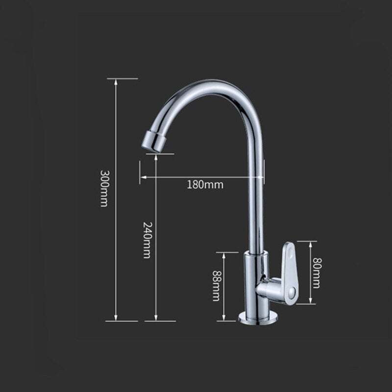 Kitchen Faucet Sink Tap Single Cold Water Flexible 304 Stainless Steel Kitchen Tap Accessories