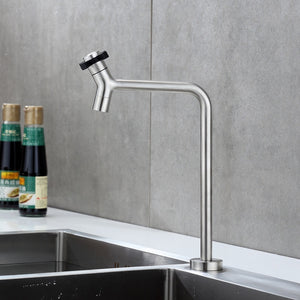 Kitchen Faucet Stainless Steel Single Handle Sink Tap Curved Single Cold Water Tap Crane Bathroom Basin Water Faucet Deck Mount