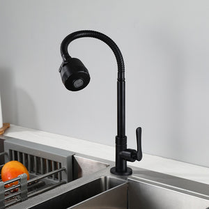 Kitchen Faucet Wall Mounted Single Handle 304 Stainless Steel kitchen Water Taps Cold Water Faucet Black