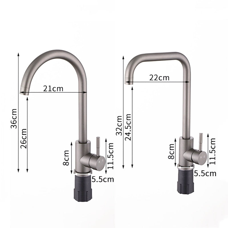 Kitchen Faucets Kitchen Sink Water Faucet 360 Rotate Swivel Faucet Mixer Single Holder Single Hole Black Gray Mixer Tap