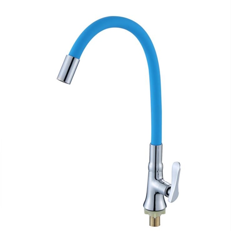 New Arrival Silica Gel Nose Any Direction Rotation Kitchen Faucet Single Cold Water Tap