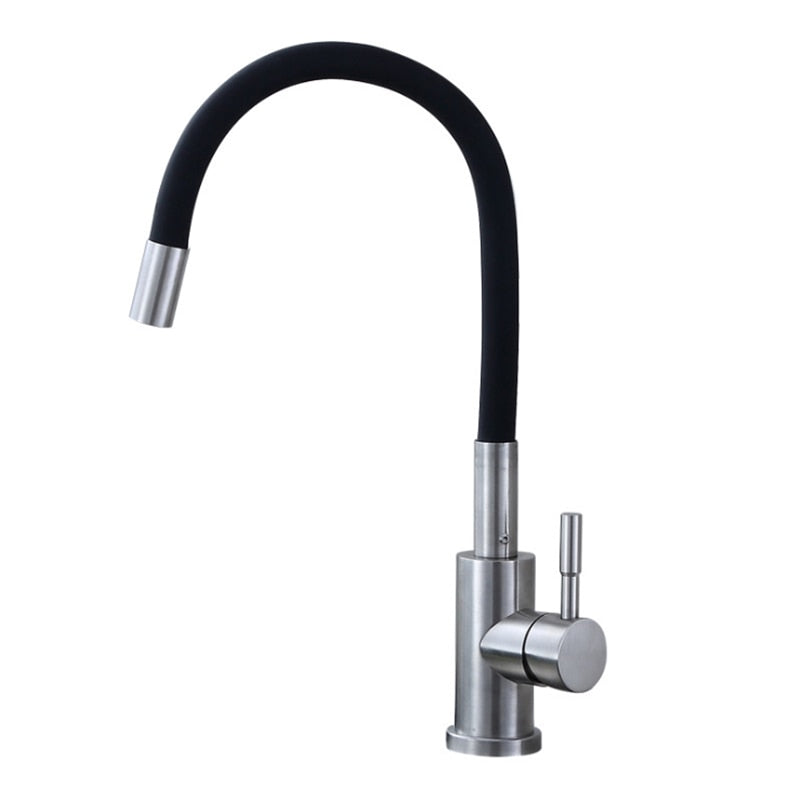 Silica Gel Nose Any Direction Rotating Kitchen Faucet Cold and Hot Water Mixer Torneira Cozinha Single Handle Tap