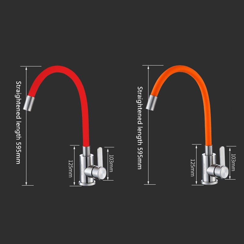 Silica Gel Nose Any Direction Rotating Kitchen Faucet Cold and Hot Water Mixer Torneira Cozinha Single Handle Tap