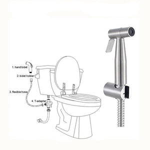 Stainless Steel Bathroom Toilet Hand-Held Booster Spray Gun Small Shower Water Saving Bathroom Spray Bathroom Shower Head