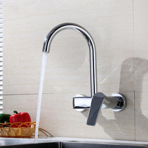 Wall Mounted Kitchen Faucet Rotate Vegetable Basin Faucet Hot Cold Water Mixer Mop Pool Tap Sink Faucet Torneira Double Holes