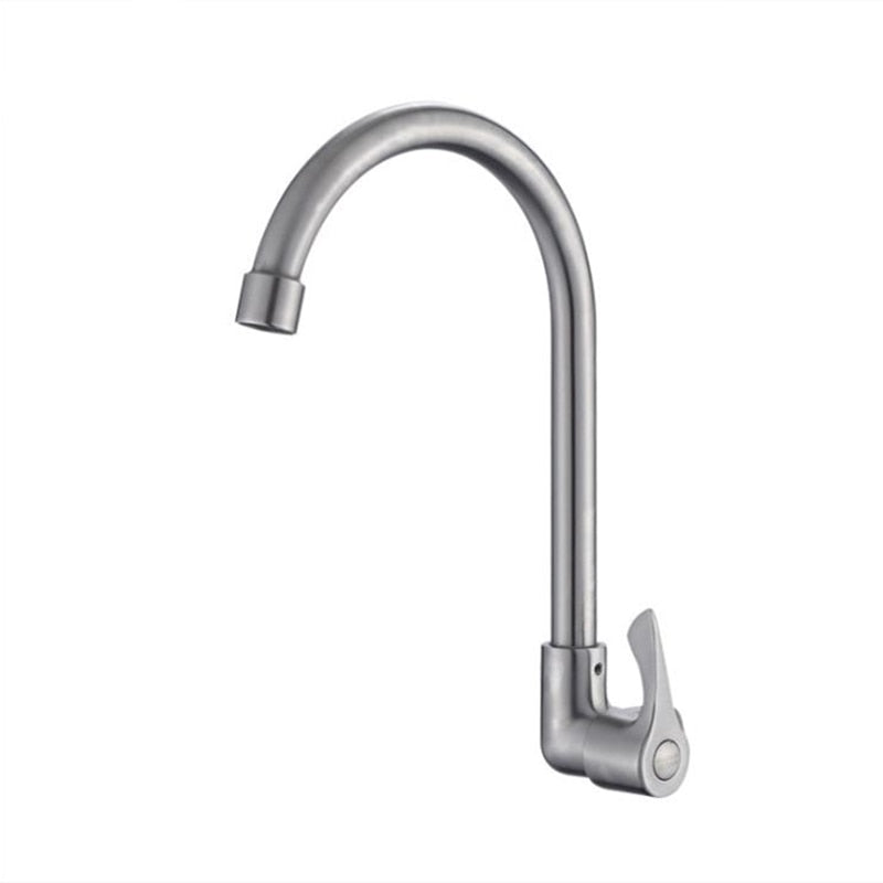 Wall Mounted Kitchen Faucet Single Cold Kitchen Sink Tap 360 Degree Swivel Holes